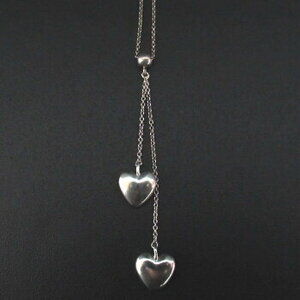Tiffany Co Double Drop Heart Necklace SV Silver Luxs